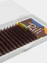 Ресницы для наращивания Rili "Choco", тёмно-коричневые, 16 линий