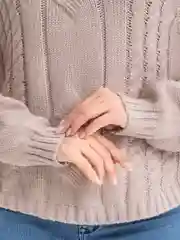 Приглушённый хаки свитер женский Tiffan, с узорами