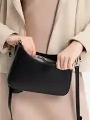 Черный сумка клатч женская, через плечо, багет, черная