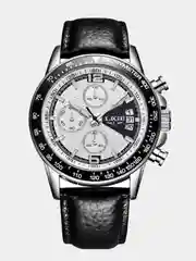 Тёмно-серый мужские наручные часы Lige LG0002 с хронографом, в подарочной упаковке