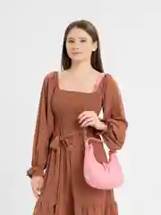 Розовый сумка женская через плечо, с цепочкой