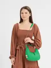 Зеленый сумка женская через плечо, с цепочкой