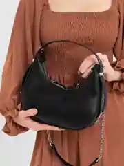 Черный сумка женская через плечо, с цепочкой