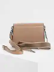 Карамельный сумка кросс-боди женская, с широким ремнём, из экокожи