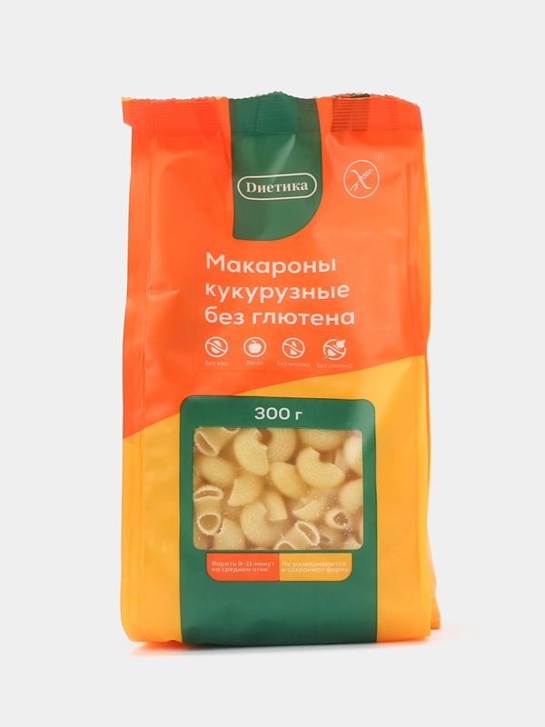 Макароны фигурные из кукурузной муки "Рожок большой", 300 г