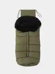 Приглушённый хаки детский зимний меховой конверт
