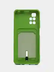 Лайм силиконовый чехол для Xiaomi Redmi 10 ( Сяоми Редми 10 ) с карманом для карт