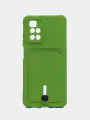 Лайм силиконовый чехол для Xiaomi Redmi 10 ( Сяоми Редми 10 ) с карманом для карт