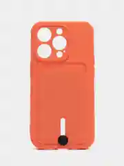 Манго силиконовый чехол для iPhone 14 Pro (Айфон 14 Про), с карманом для карт, чехол на айфон