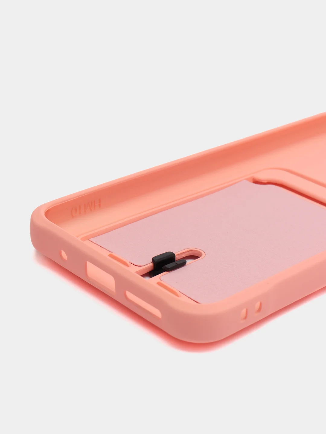 Пастельно-коралловый силиконовый чехол для Xiaomi Redmi 10 ( Сяоми Редми 10 ) с карманом для карт