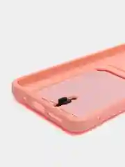 Пастельно-коралловый силиконовый чехол для Xiaomi Redmi 10 ( Сяоми Редми 10 ) с карманом для карт