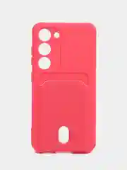 Фуксия чехол силиконовый на Samsung Galaxy S23 (Самсунг Галакси С23), с карманом
