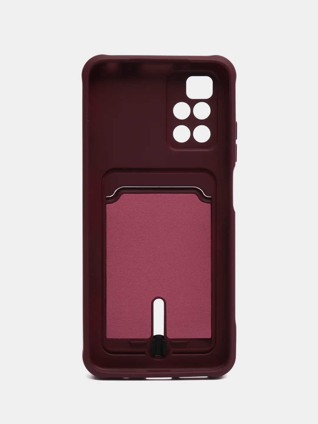 Тёмно-бордовый силиконовый чехол для Xiaomi Redmi 10 ( Сяоми Редми 10 ) с карманом для карт