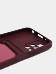 Тёмно-бордовый силиконовый чехол для Xiaomi Redmi 10 ( Сяоми Редми 10 ) с карманом для карт