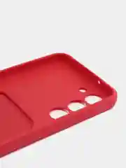 Вишнёвый чехол силиконовый на Samsung Galaxy S23 (Самсунг Галакси С23), с карманом