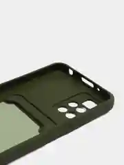 Зелёный хаки силиконовый чехол для Xiaomi Redmi 10 ( Сяоми Редми 10 ) с карманом для карт