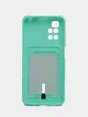 Мятный силиконовый чехол для Xiaomi Redmi 10 ( Сяоми Редми 10 ) с карманом для карт
