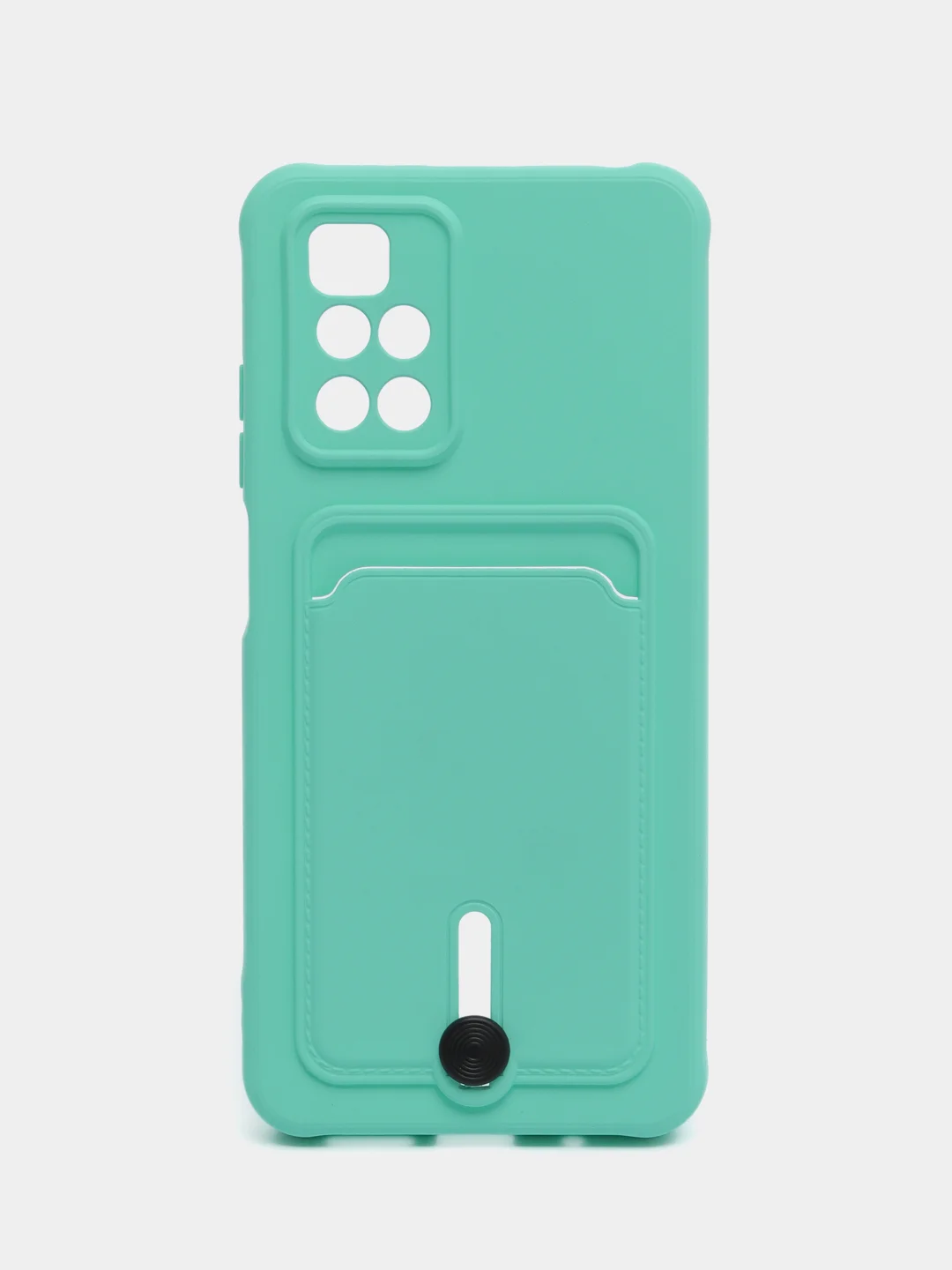 Мятный силиконовый чехол для Xiaomi Redmi 10 ( Сяоми Редми 10 ) с карманом для карт