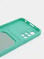 Мятный силиконовый чехол для Xiaomi Redmi 10 ( Сяоми Редми 10 ) с карманом для карт