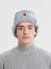Серебряный шапка ушанка с кокардой СССР, сувенирная