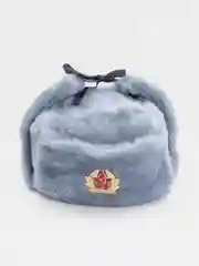 Серебряный шапка ушанка с кокардой СССР, сувенирная