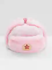 Желтый шапка ушанка с кокардой СССР, сувенирная