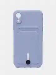 Лавандовый силиконовый чехол для iPhone XR (Айфон ХР) с карманом для карт, чехол на айфон