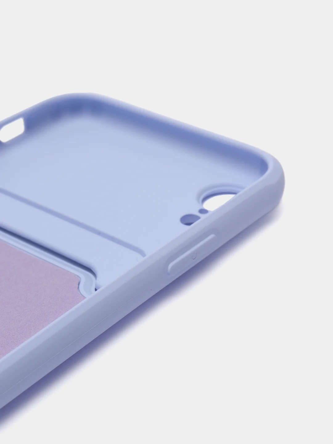 Лавандовый силиконовый чехол для iPhone XR (Айфон ХР) с карманом для карт, чехол на айфон