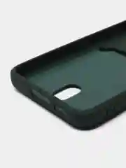Тёмно-зелёный чехол силиконовый на Samsung Galaxy S23 (Самсунг Галакси С23), с карманом