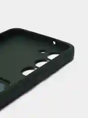 Тёмно-зелёный чехол силиконовый на Samsung Galaxy S23 (Самсунг Галакси С23), с карманом