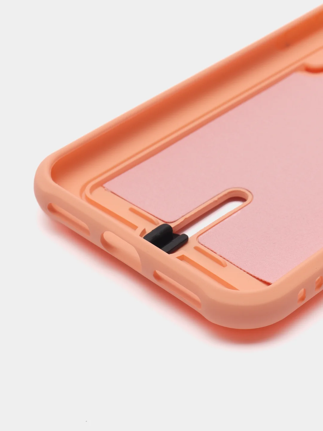 Пудровый силиконовый чехол для iPhone X, XS (Айфон Х, ХС) с карманом для карт, чехол на айфон