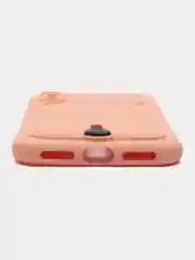Пудровый силиконовый чехол для iPhone X, XS (Айфон Х, ХС) с карманом для карт, чехол на айфон