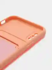 Пудровый силиконовый чехол для iPhone X, XS (Айфон Х, ХС) с карманом для карт, чехол на айфон