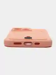 Пудровый силиконовый чехол для iPhone 13 Pro (Айфон 13 Про) с карманом, чехол на айфон