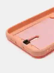 Пудровый силиконовый чехол для iPhone 13 Pro (Айфон 13 Про) с карманом, чехол на айфон