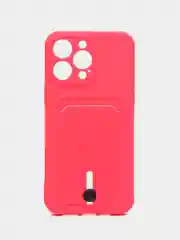 Фуксия силиконовый чехол для iPhone 14 Pro Max (Айфон 14 Про Макс) , чехол на айфон с карманом