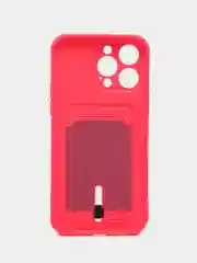 Фуксия силиконовый чехол для iPhone 14 Pro Max (Айфон 14 Про Макс) , чехол на айфон с карманом