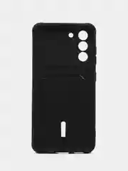 Черный чехол для Samsung Galaxy S21 FE, S21FE (Самсунг С21 ФЕ, С21ФЕ) силиконовый, с карманом