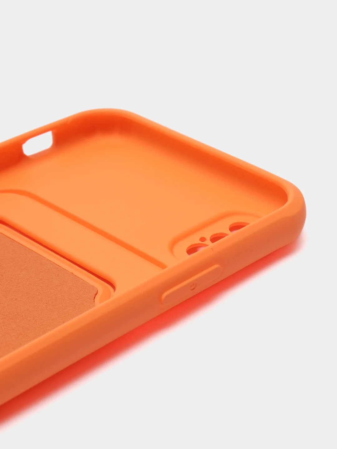 Оранжевый силиконовый чехол для iPhone X, XS (Айфон Х, ХС) с карманом для карт, чехол на айфон