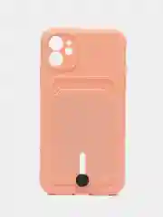 Пудровый силиконовый чехол для Apple  iPhone 11 (Айфон 11), чехол на айфон 11 с карманом