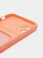 Пудровый силиконовый чехол для Apple  iPhone 11 (Айфон 11), чехол на айфон 11 с карманом
