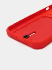 Красный силиконовый чехол для iPhone 13 Pro (Айфон 13 Про) с карманом, чехол на айфон