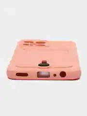 Пастельно-коралловый чехол силиконовый для Huawei Honor X8 ( Хонор X8 ) с карманом для карт