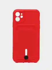 Вишнёвый силиконовый чехол для Apple  iPhone 11 (Айфон 11), чехол на айфон 11 с карманом