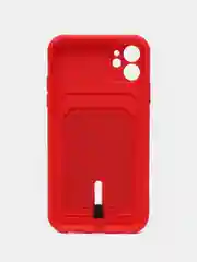 Вишнёвый силиконовый чехол для Apple  iPhone 11 (Айфон 11), чехол на айфон 11 с карманом