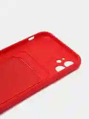 Вишнёвый силиконовый чехол для Apple  iPhone 11 (Айфон 11), чехол на айфон 11 с карманом