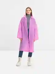 Розовый дождевик женский мужской с капюшоном