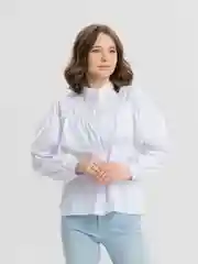 Белый рубашка женская, с рюшами, оверсайз