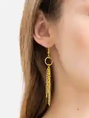 Сережки женские висячие, цвет золотой