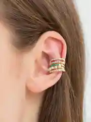 Зеленый серьги-каффы, 3 вида
